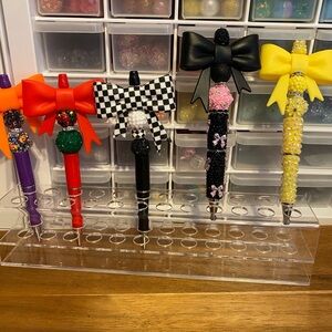 Colorful Bow-Topped Pens Set